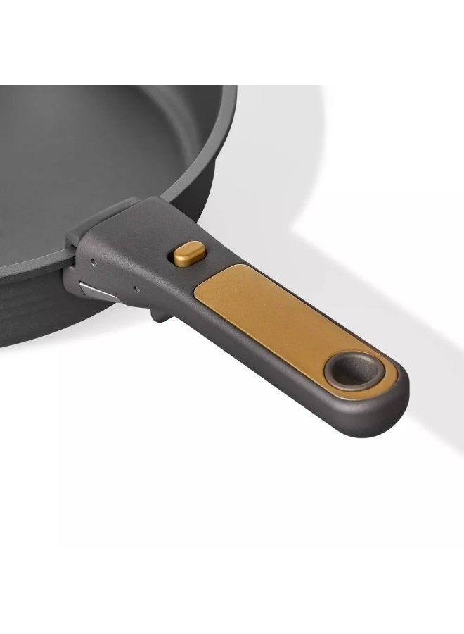 Carote 10-Piece Nonstick Cookware Set with Detachable Handle, Stackable Pots & Pans, PFOA-Free Aluminum Healthy Cooking Set with Pour Spouts, All Kitchen Stovetop Compatible, Dishwasher Safe (Black) - Image 4